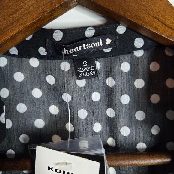 NWT Heart Soul Polka Dot Sheer Blouse Womens Small - Picture 4 of 6